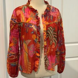 FARM Rio Vibrant Red and Pink Blouse size S